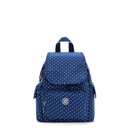 Kipling City Pack Mini Printed Backpack Hátizsák Kék | HU 2022RV